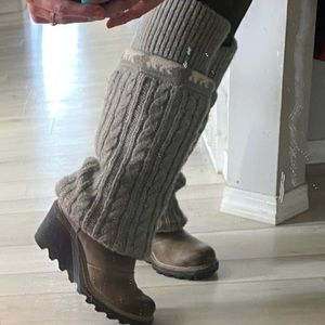 Sorel Wedge Cable Knit Boots